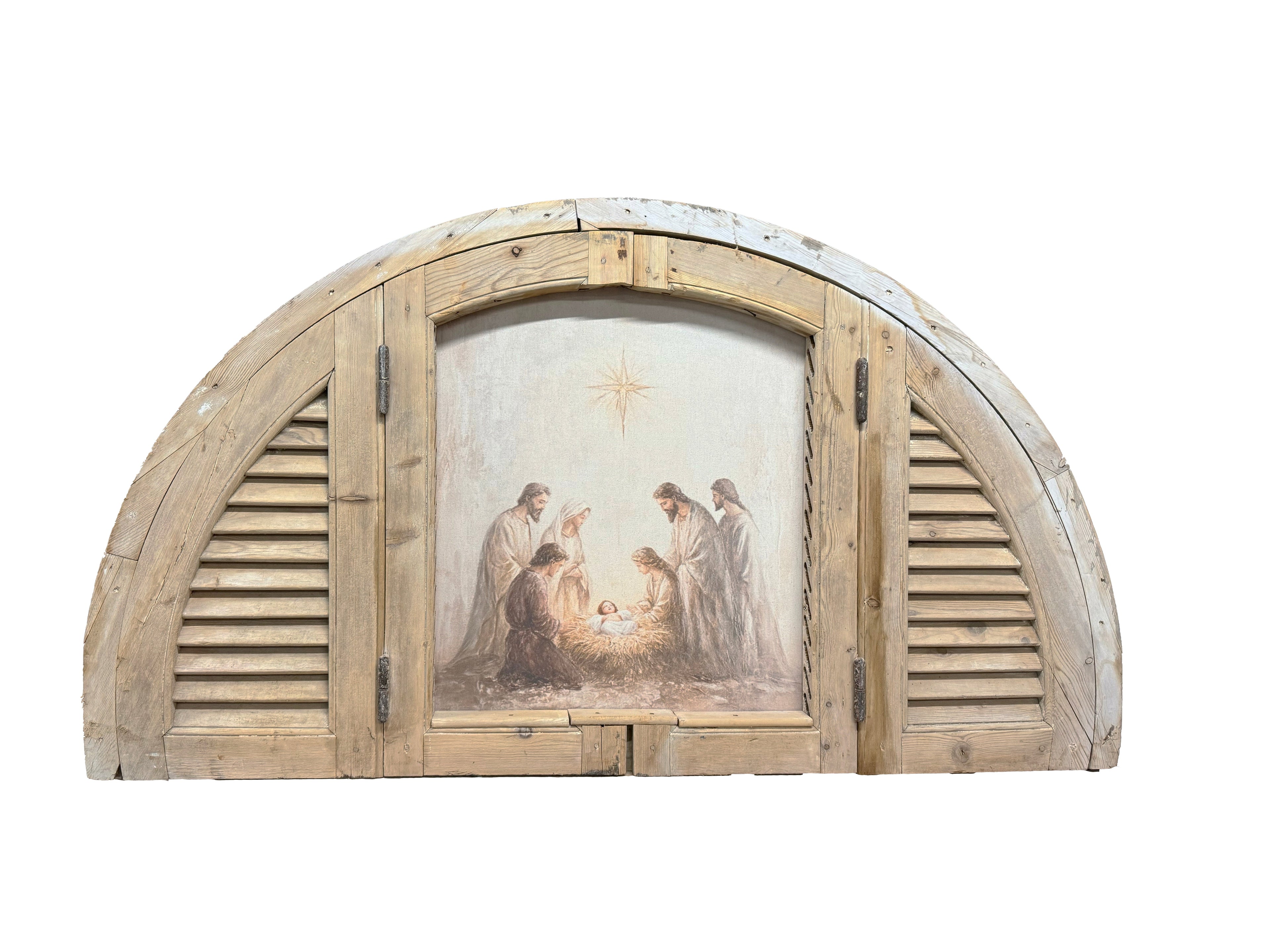 Vintage Arched Shutter Nativity
